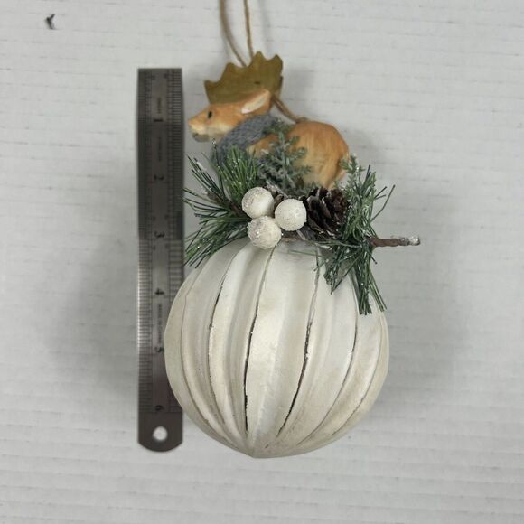 Large Deer Glass Ornament Hanging  Dimensional Mixed Media Buck Hunter Stag - Picture 6 of 6